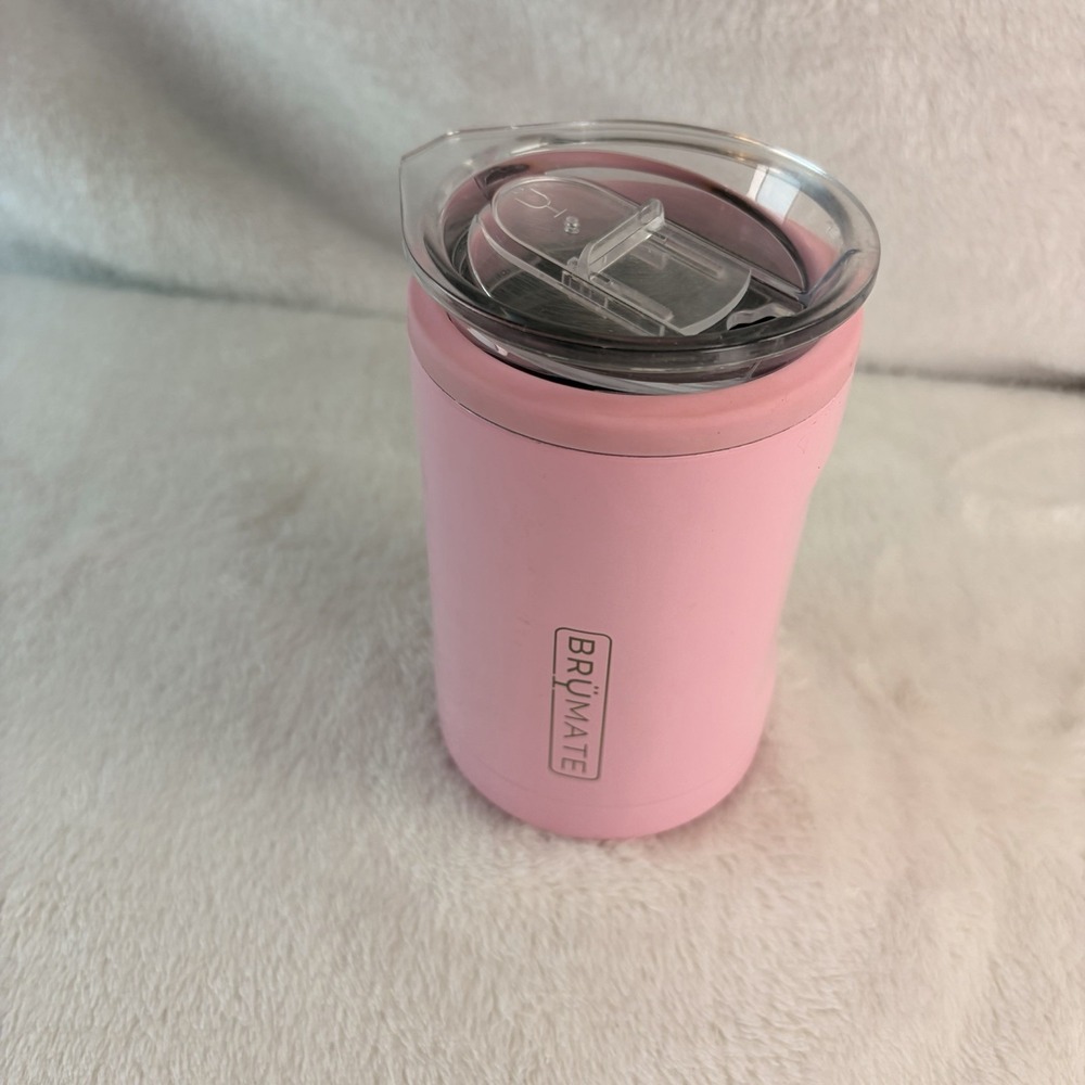 BrüMate Hopsulator Trio 16oz Insulated Can Cooler & Tumbler Blush Pink Travel